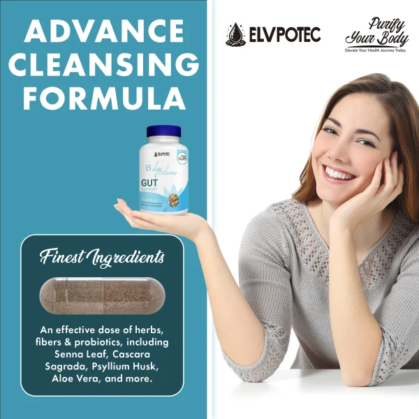 ELVPOTEC 30 Days Natural Colon Cleanse & Body Detox Capsules – Supports Gut Health, Digestion & Metabolism -60 Vegan Capsules - Image 3
